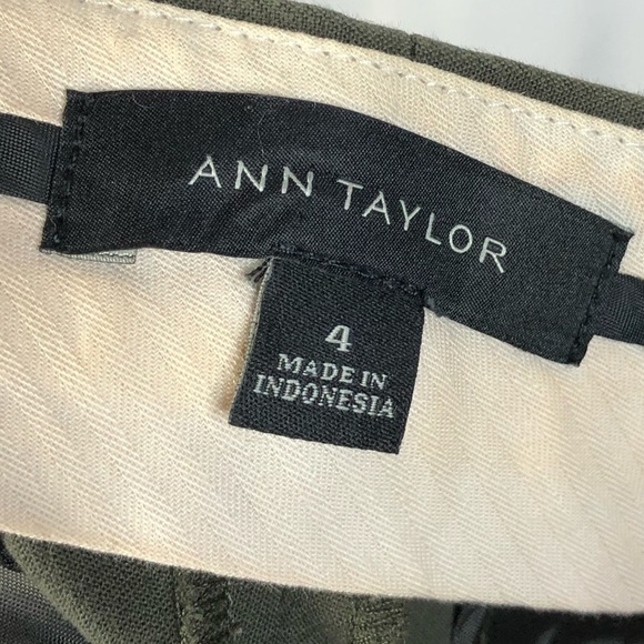Ann Taylor Olive Green Straight Leg Dress Pants 4 - Picture 4 of 4